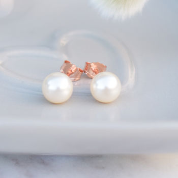 9ct rose gold pearl stud earrings by katherine swaine ...