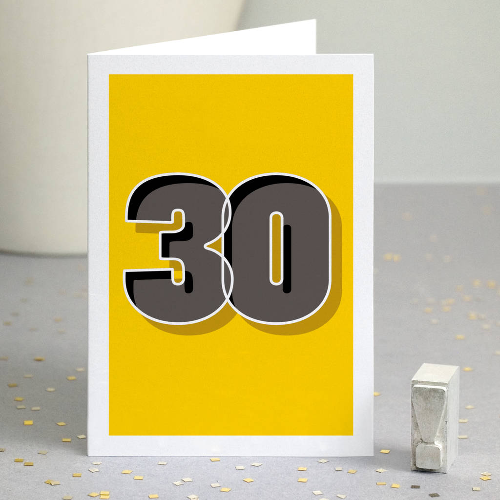 Graphic 30th Birthday Card, 1 of 4