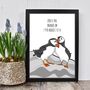 Puffin Themed Engagement Or Wedding Print, thumbnail 4 of 7
