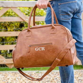Personalised Classic Weekend Faux Leather Bag, 2 of 7
