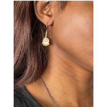 Egon Gold Plated Sterling Silver Earrings, 4 of 4
