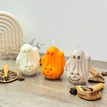 Spooky Ghost And Pumpkin Candle Halloween Decoration, 6 of 10