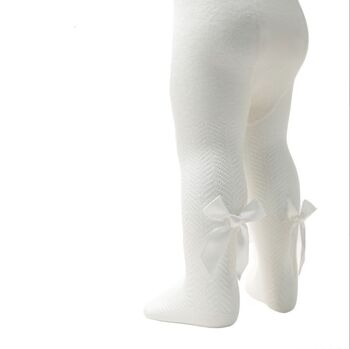 Baby Pink Jacquard Tights With Bow Detail, 4 of 9