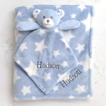 Personalised Teddy Stars Comforter And Blanket Set, 3 of 9