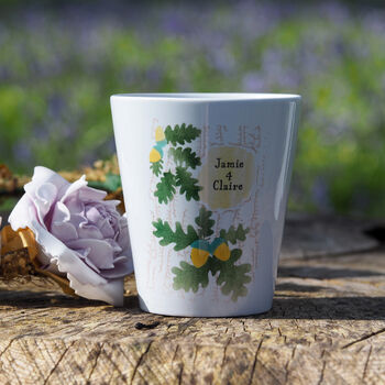 Personalised Oak Tree Flower Pot Gift For Engagement, Wedding, Anniversary Or Valentine's Day, 2 of 4