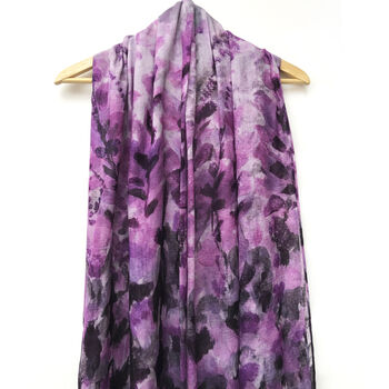 Pink Plum Print Floral Scarf Gift Boxed With Card, 5 of 7