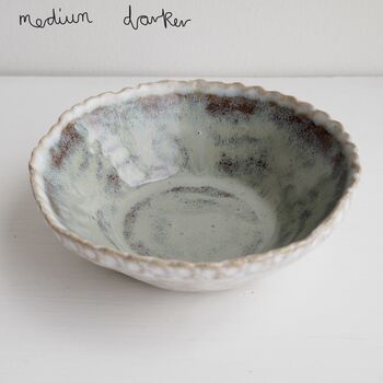 Handmade Mini Blue Brown Pottery Ring/ Jewellery Dish, 8 of 8
