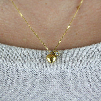 Heart Initial And Diamond Necklace Gold, 4 of 6