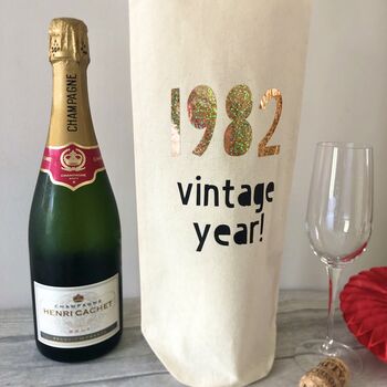 Personalised 1984 Milestone Birthday 40th Bottle Bag, 3 of 3