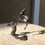 Miniature Bronze Boxing Hares Sculpture 8th Anniversary, thumbnail 4 of 12