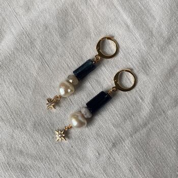 Tourmaline Pearl Star Earrings, 4 of 7