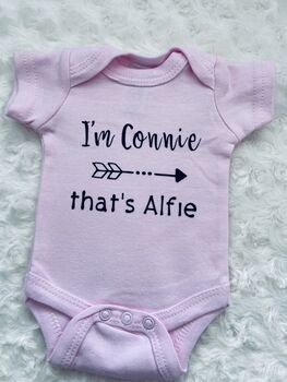 Personalised Twin Baby Gift Set | Matching Twin Clothes, 9 of 12
