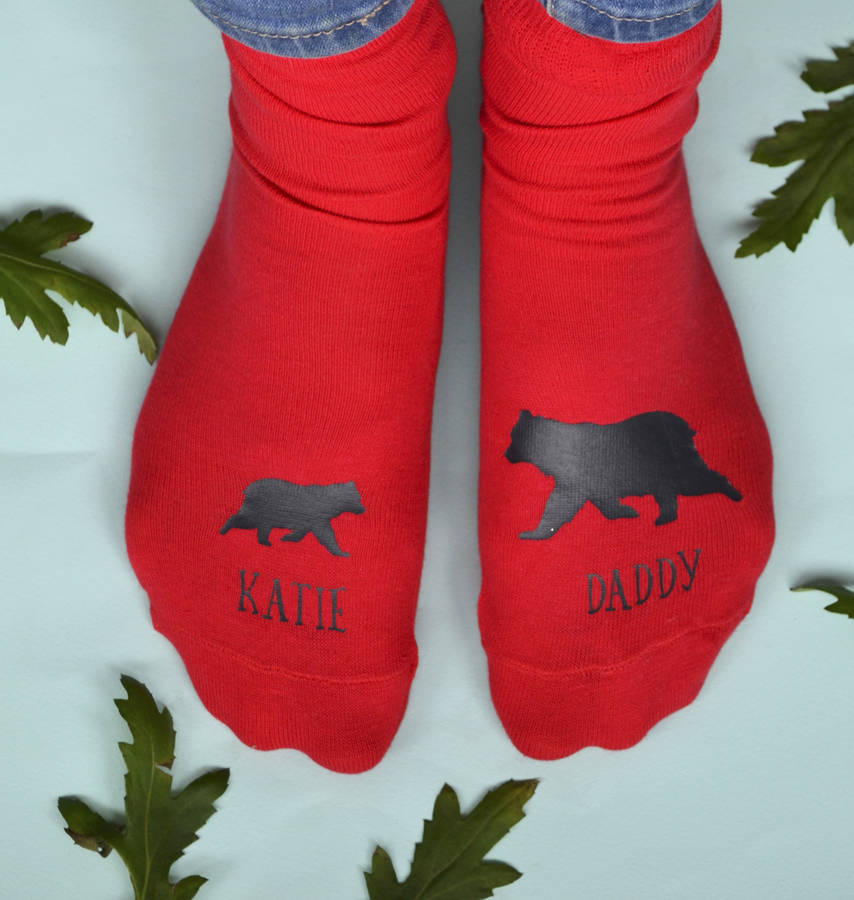 Daddy Bear And Cub Personalised Socks By Solesmith