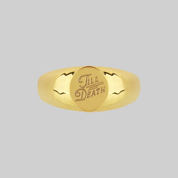 His And Hers Till Death Promise Signet Ring, 7 of 11