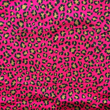 Hot Pink Leopard Print Cotton Apron With Pocket, 10 of 12
