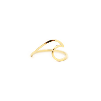 Solid Yellow Gold Wave Ring, 3 of 6