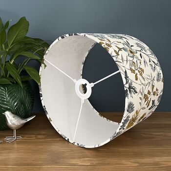 Whinfell Mineral And Bronze Floral Drum Lampshades, 7 of 9