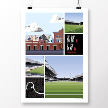 Fulham Fc Views Of Craven Cottage Poster, 2 of 7