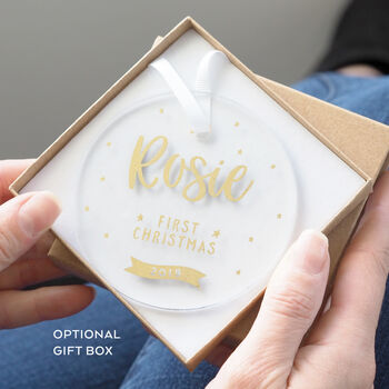 Personalised First Christmas Acrylic Decoration, 5 of 5