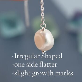 Baroque Pearl Threader Earrings In Sterling Silver, 6 of 10