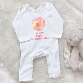 Happy First Mother's Day Rose Babygrow, 2 of 3