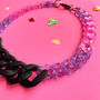 Chunky Bold Black Acrylic Link Statement Necklace, thumbnail 4 of 6