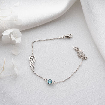 'Guardian Angel' Birthstone Wing Bracelet, 5 of 8