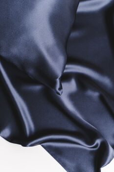 100% Mulberry Silk Pillowcase, One Piece, Midnight Blue, 5 of 7