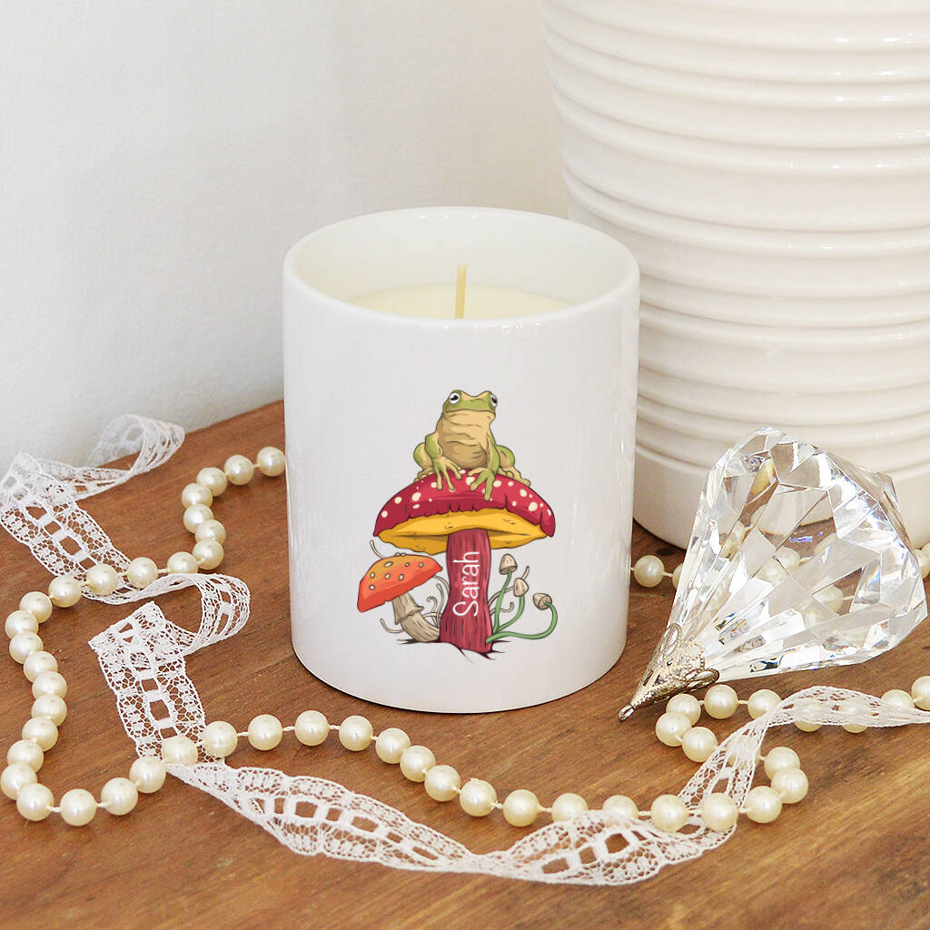Personalised Frog And Toadstool Candle By Andrea Fays