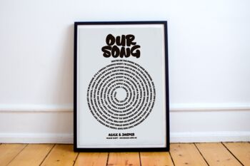 Our Song Personalised Lyrics Print, 7 of 9