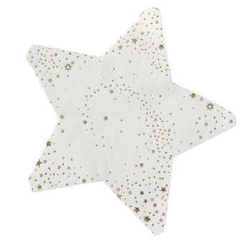 Gold Foiled Star Paper Napkins X 16, 2 of 3