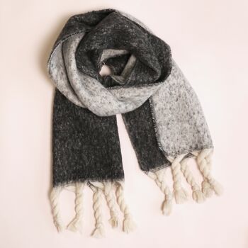 Personalised Charcoal Two Tone Winter Scarf, 4 of 4