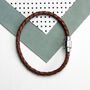 Personalised Men's Burnt Sienna Woven Leather Bracelet, thumbnail 5 of 5