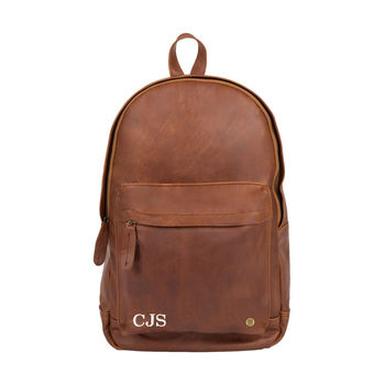 Personalised Leather Classic Backpack/Rucksack, 4 of 12