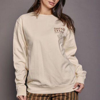 Custard Cream Connoisseur Slogan Sweatshirt, 4 of 8
