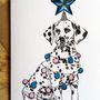 Dalmatian With Star Christmas Greetings Card, thumbnail 2 of 3