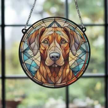 Rhodesian Ridgeback Stained Glass Effect Suncatcher, 5 of 6