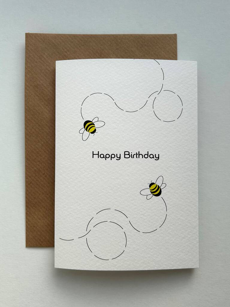 Happy Birthday Bumble Bee Card By Popsy & Plum