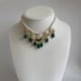 Alia 18 K Gold Plated Emerald Pearl Jewellery Set, thumbnail 1 of 6