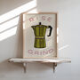 Rise And Grind, Coffee Print, Kitchen Wall Art, thumbnail 3 of 10
