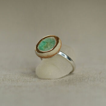 Small Round Emerald Reef Adjustable Ring, 4 of 4