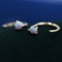 Tiny Opal Huggie Hoop Threader Earrings, thumbnail 1 of 12
