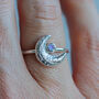 Crescent Moon Silver Moonstone Ring, thumbnail 8 of 9