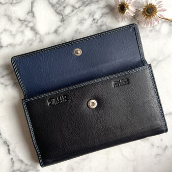 Women's Large Black Genuine Leather Purse Rfid Secure, 5 of 5