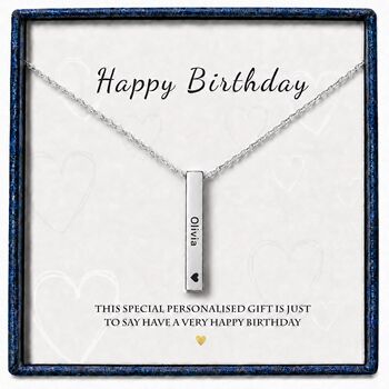 Personalised 3D Bar Shaped Engraved Name Necklace, 7 of 11