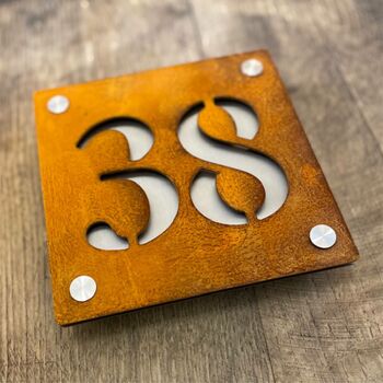 Corten And Stainless Steel House Number, 6 of 12