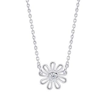 Sterling Silver Daisy Gemstone Necklace, 8 of 12