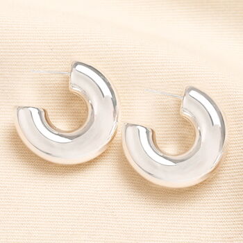 Stainless Steel Chunky Hoop Earrings With Gold Backs, 2 of 4