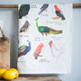 'Cocks' Illustrated Bird Tea Towel, thumbnail 1 of 3
