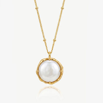 Reversible Baroque Pearl Necklace With Bobble Chain In 18k Gold Or Silver, 3 of 6